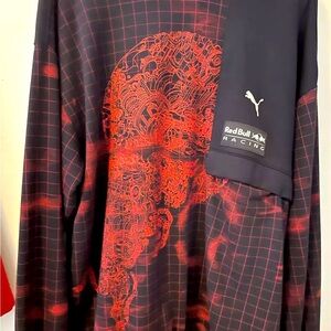 Men's Puma Red Bull Racing Medium Long Sleeve Zip Up Hoodie Pockets Jacket